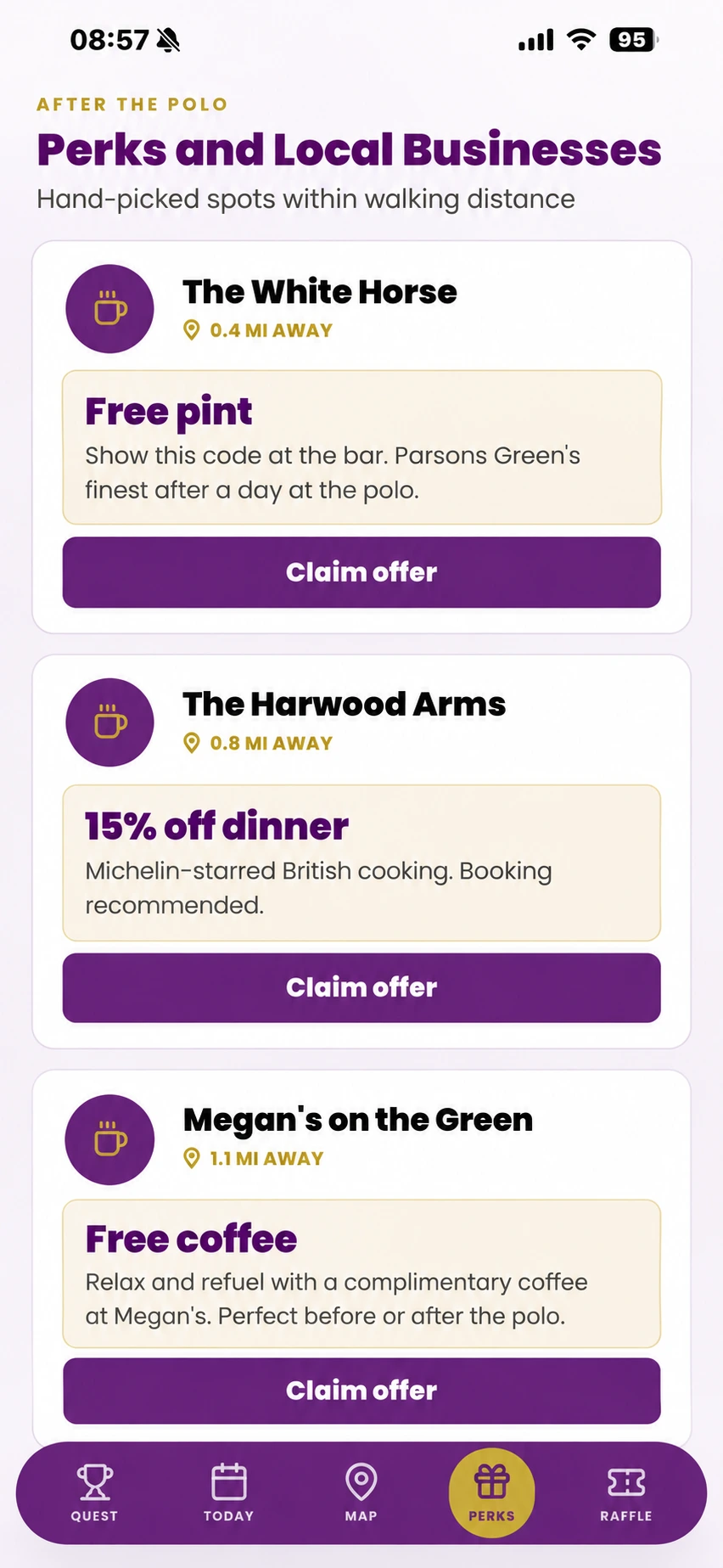 Chestertons Polo in the Park app: perks and offers from local businesses near Hurlingham Park